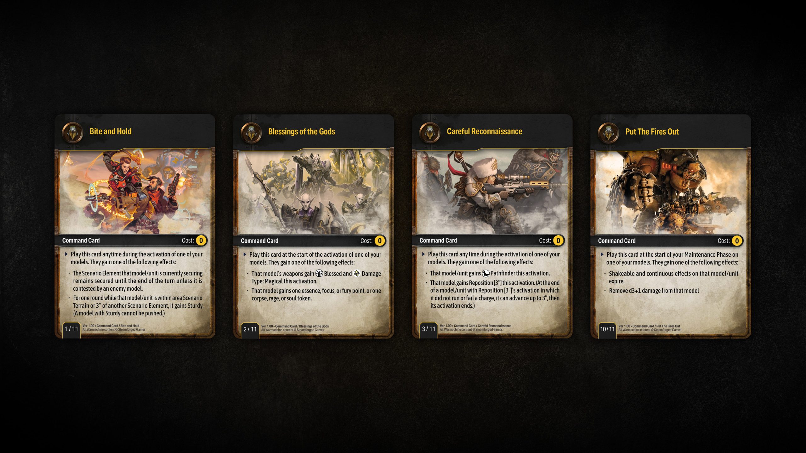 Warmachine Command Cards